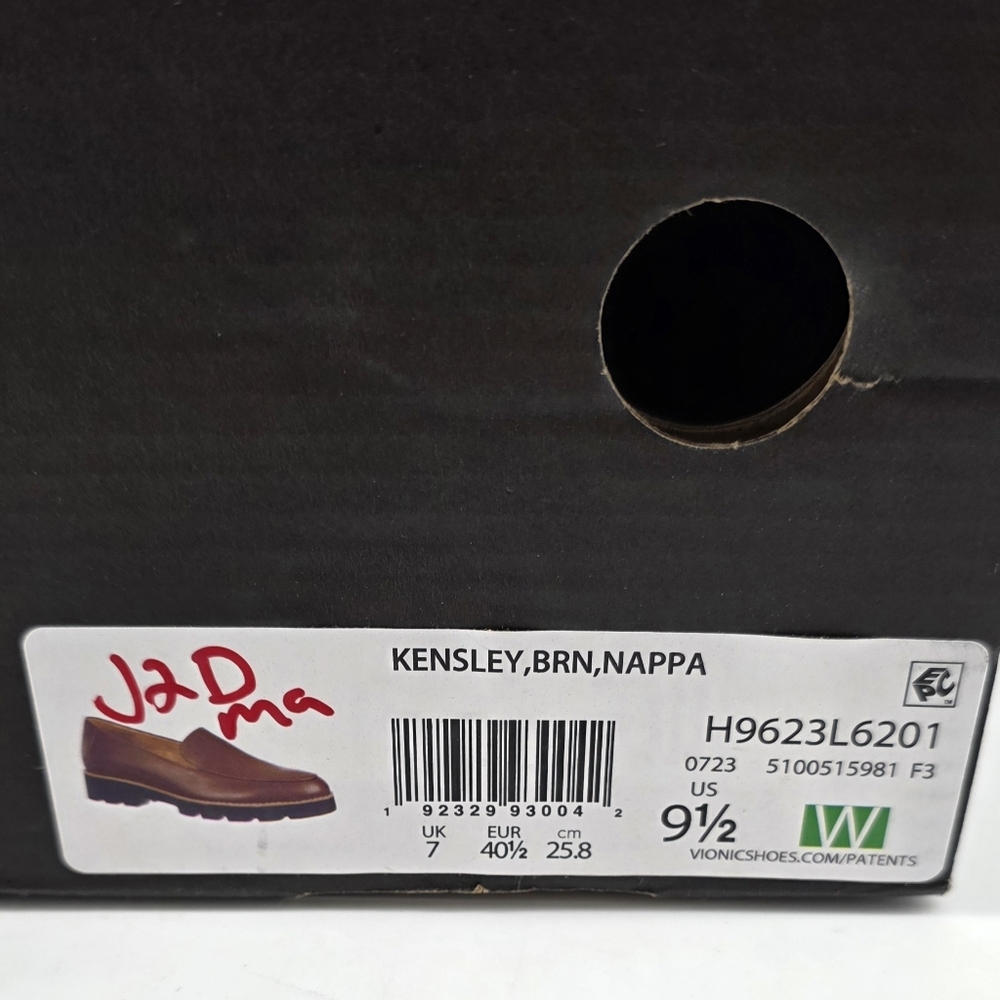 Vionic Women's Kensley Brown Smooth Leather Loafer Lug Sole Slip On Size 9.5 W - Picture 8 of 8